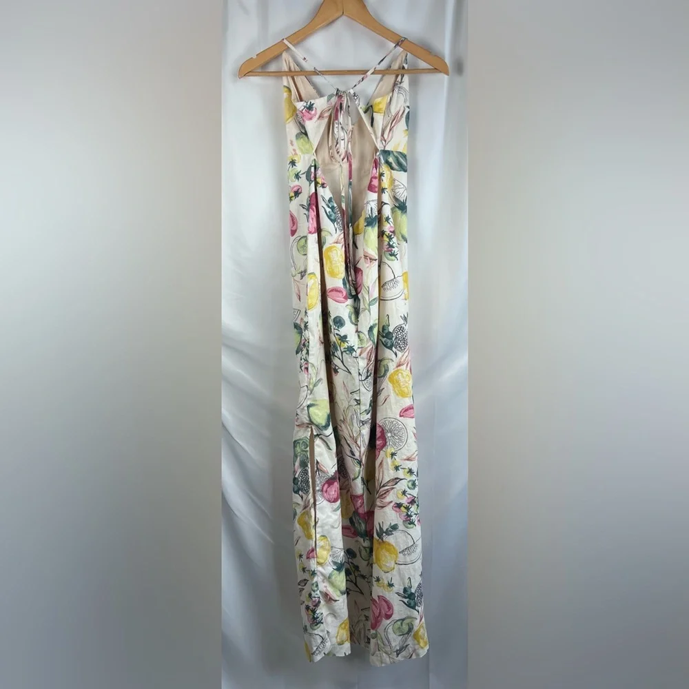 A&F Premium Linen Cutout Midi Dress Size Large Tall
